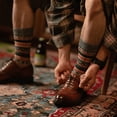 thumbnail image 2 of Calcetines de marca de moda de estilo étnico para otoño e invierno para hombres y mujeres, calcetines de pareja de moda retro sin hueso de algodón peinado, 2 of 4