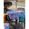 thumbnail image 6 of Square Outdoor Tablecloth with Umbrella Hole Blue Purple Pink Outside Table Cloth Waterproof Patio Table Cover Luxury Marble Modern Abstract Art Zipper Tablecloths for Picnic Party Camping 60x60 Inch, 6 of 8