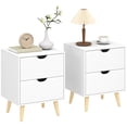 thumbnail image 1 of Modern Nightstand Set of 2, Bedside Table with 2 Drawers and Wood Legs, 1 of 10