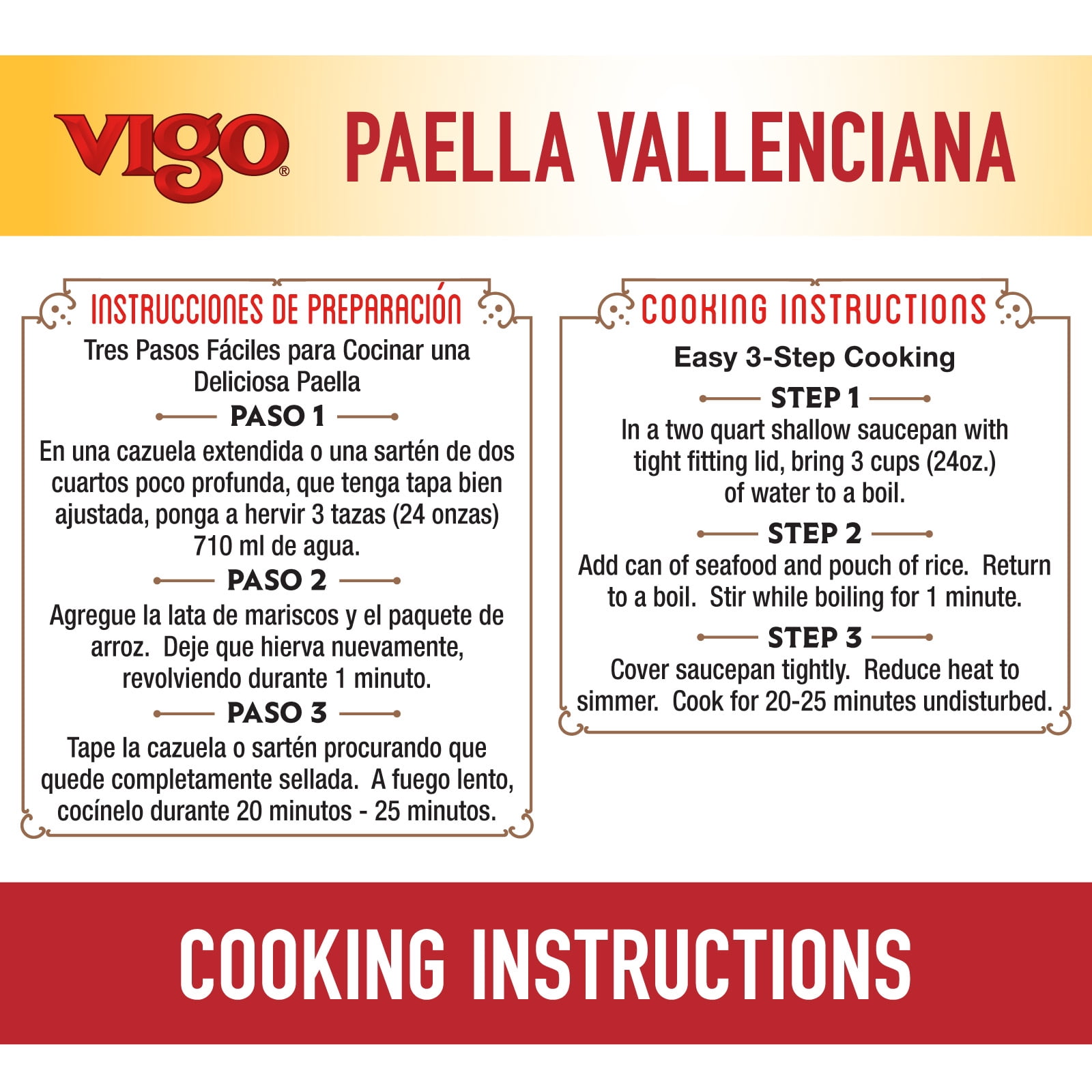 Vigo Paella Valenciana Yellow Rice & Seafood Dinner, 19 oz.