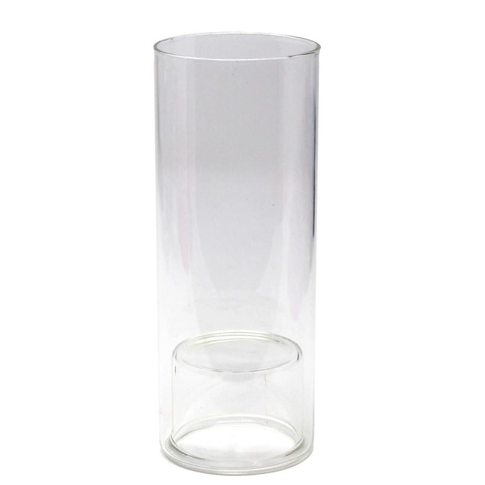 Clear Glass Cup Taper Candle Holder, 7Inch