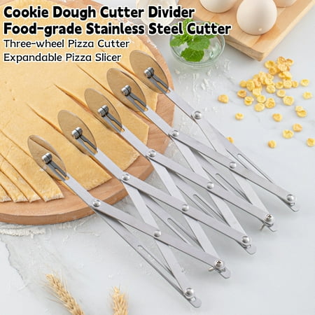 

Hariumiu Stainless Steel Multi-Wheel Pizza Cutter Ergonomic Handle Food-Grade Kitchen Bakery Essential for Pastries Pizza Dough Cakes