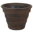 thumbnail image 2 of Sunnydaze Laurel 13" x 13" x 9.75" Round Rust Polyresin Outdoor Planter Pot, 2 of 9