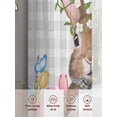 thumbnail image 6 of Bunny Easter Sheer Curtains 45 Inch Length 2 Panels Set Window Treatments, Pink Floral Eggs Farmhouse Checkered Rod Pocket Semi Curtains for Living Room/Bedroom/Kitchen Décor, 104"W x 45"L, 6 of 7