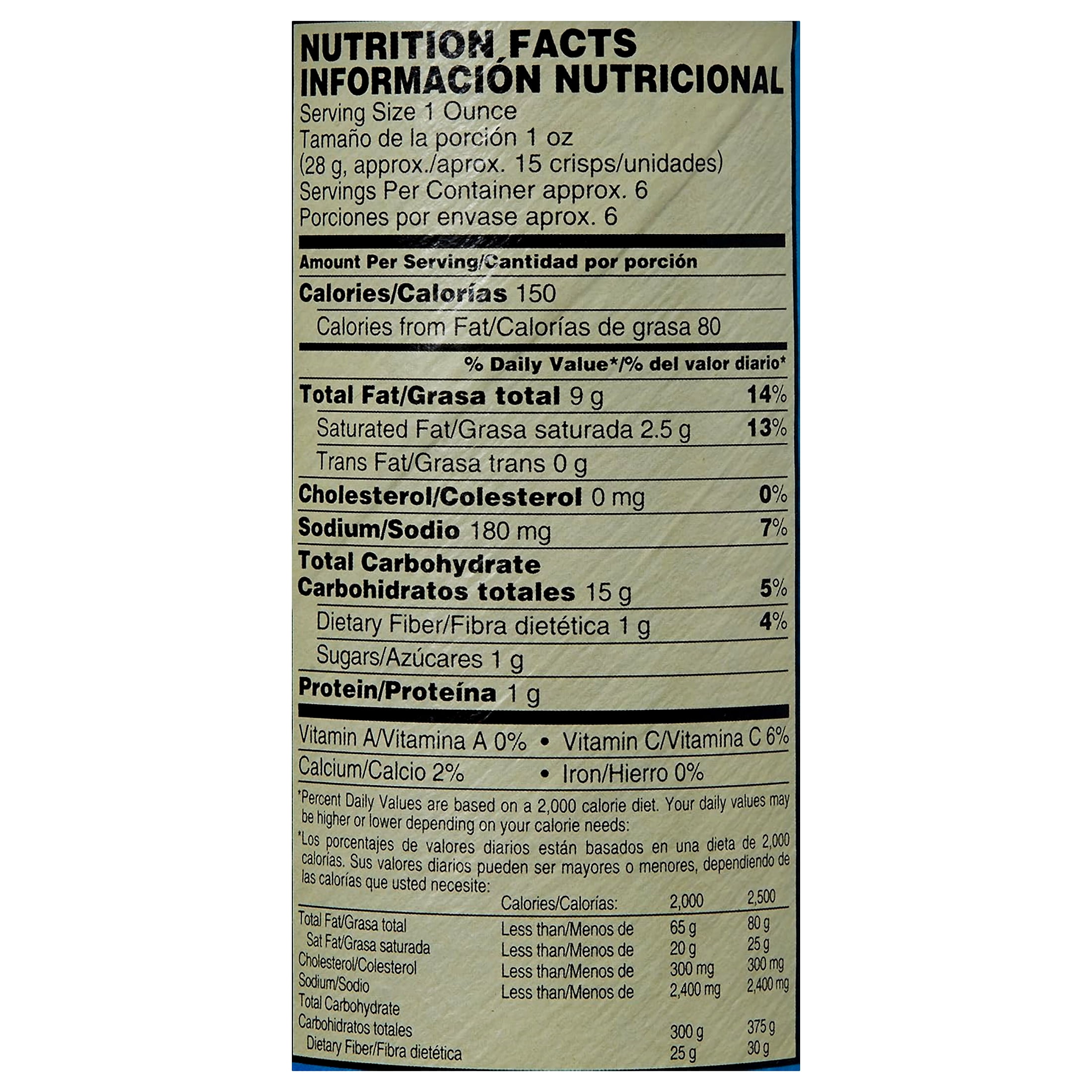 Pringles Salt and Vinegar Chips, 5.96 Oz.