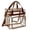Brown, variant on SomWiBe Clear Tote Bag, Waterproof PVC Zipper Organizer Carryall for Kitchen Travel and Stadium Use, 1 Pack, 11.8 x 7.9 x 2 In