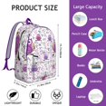 thumbnail image 5 of Night Owl School Backpack – Snowy Owl Print Pattern Bookbag with Cute Cartoon Big Eyes for Daily Use and Travel, 5 of 5