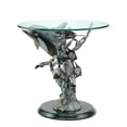 thumbnail image 1 of Table d'Appoint Dauphin en Métal et Verre Monde Marin, 1 of 3