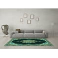 thumbnail image 3 of Ahgly Company Indoor Rectangle Medallion Turquoise Blue Traditional Area Rugs, 7' x 9', 3 of 4