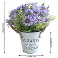 thumbnail image 4 of Advancent Maceta de margaritas para el hogar, oficina, escritorio, estilo Vintage, decoración Floral falsa, planta en maceta para el hogar, Flores artificiales azul púrpura, 4 of 6