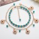 thumbnail image 4 of Conjunto de 2 tobilleras con flecos de cuentas turquesas, tobilleras de playa, joyas, tamaño de tobillera, 4 of 8