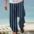 thumbnail image 2 of qolati Linen Pants Men Elastic Drawstring Waist Yoga Lounge Pant Summer Beach Lightweight Soft Straight Legs Cargo Sweatpants, 2 of 5