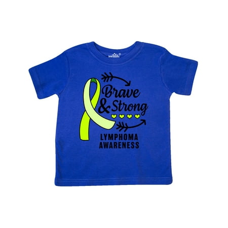 

Inktastic Lymphoma Awareness Brave and Strong with Arrows Gift Toddler Boy or Toddler Girl T-Shirt