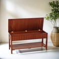 thumbnail image 2 of Roundhill Furniture The Gray Barn Waggoner Solid Wood Shoe Bench with Storage, 2 of 5
