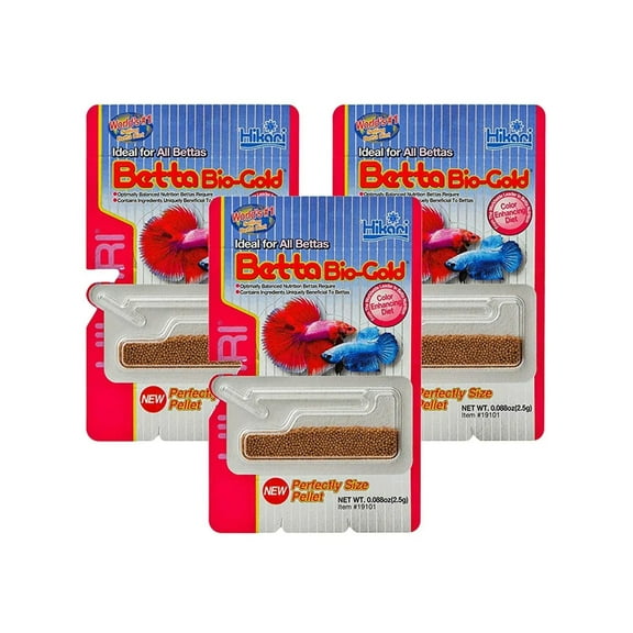 Hikari Betta Bio-Gold Baby Pellets Fish Food 3-Pack
