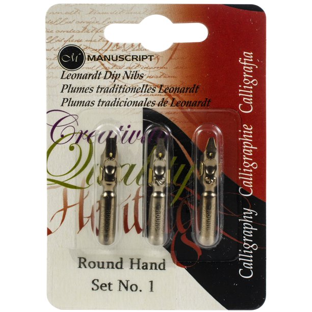 Manuscript Calligraphy Pen Nibs Carded 3/PkgRound Hand 1, 2 & 3