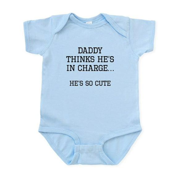 CafePress - Daddy Thinks Hes In Charge Body Suit - Baby Light Bodysuit, Size Newborn - 24 Months