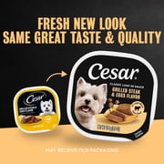 Cesar Classic Loaf In Sauce Grilled Steak & Eggs Flavor Adult Wet Dog Food, 3.5-Oz Easy Peel Tray