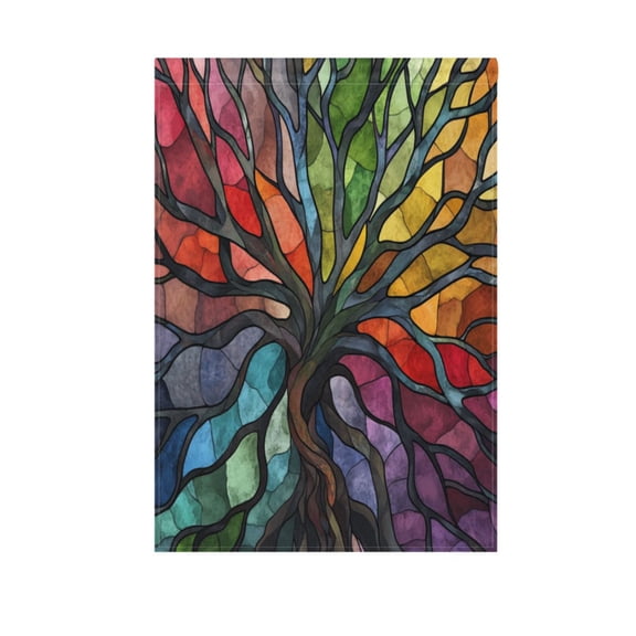 Colorful Tree Branches Garden Flag Double Sided Outdoor Banners Yard Flags for Garden Home Holiday Decorations