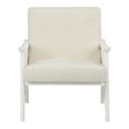 thumbnail image 5 of Weldon Armchair in Linen White Fabric with Antique White Finished Frame, 5 of 8