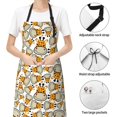 thumbnail image 6 of Lsque Giraffes Head Waterproof Apron Chef Aprons for Men Heavy Duty Chemical Work Apron Extra Long Grilling Aprons with Adjustable Bib Apron, 6 of 9