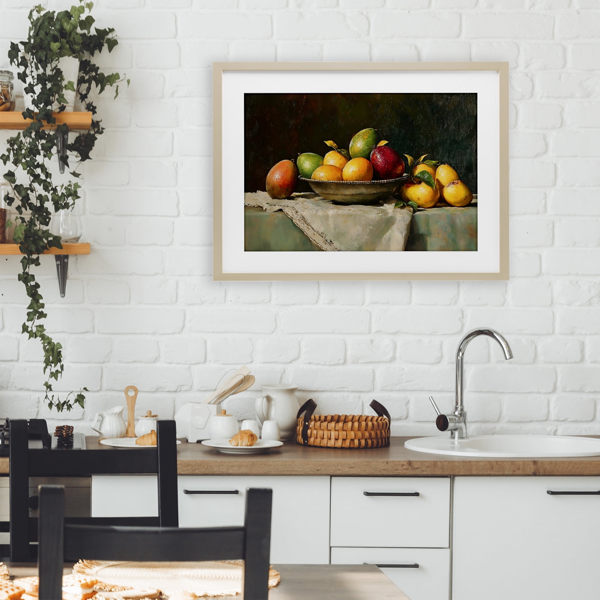 Stupell Industries Fancy Table Fruit Arrangement Birch Framed Print Under Glass, design by Creative Studio