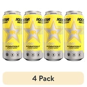 (4 pack) Rockstar Recovery Lemonade with Electrolytes Energy Drink, 16 oz, 1 Count Can