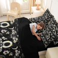 thumbnail image 5 of Homewish Gothic Moths Skull 7-Piece Twin Bedding,Moon Floral Bedding Comforter Set,Cream Black,Halloween Bed Set,Black Reversible, 5 of 8