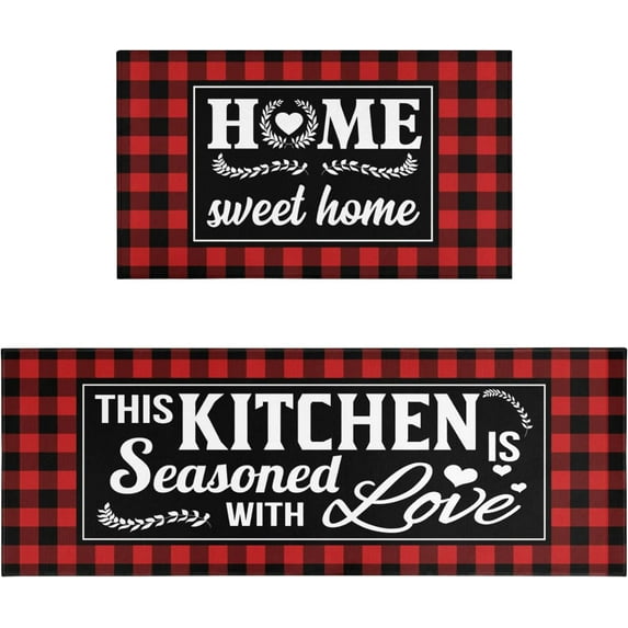 Boho Kitchen Rug Mat Farmhouse Kitchen Rugs Sets of 2 Washable Non-Slip Kitchen Floor Mats for in Front of Sink Boho Kitchen Decor