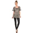thumbnail image 5 of Sakkas Hana Tie Dye Relaxed Fit Embroidery Cap Sleeves Peasant Batik Blouse / Top - Grey - One Size, 5 of 5