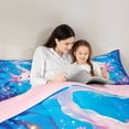 thumbnail image 5 of Castle Fairy Cute Axolotl Queen Comforter Set,Cartoon Pink Animal Bedding Comforter Set, 5 of 8
