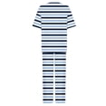 thumbnail image 5 of Bovxnpu Summer Casual Outfits For Women, 2 Piece Lounge Sets, Women's Casual Short Sleeved Round Neck Top/Loose Straight Tube With Pocket Long Pants Set S, 5 of 5