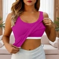thumbnail image 3 of Lixiuxyad Cami Tank Top High Neck Long Sleeve Built In Bra Tank Top Seamless Slim Fit Camisole For Layering Comfortable Basic Shirt,Pink, 3 of 7