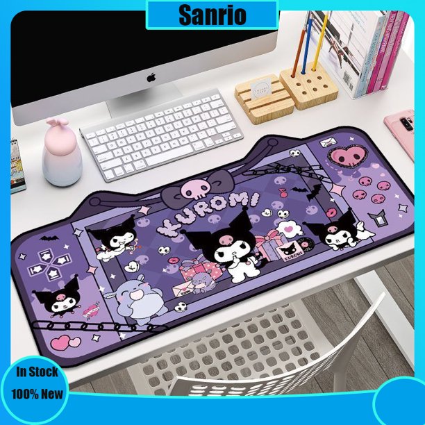 Miniso Sanrios Kuromi alfombrilla de ratón de Anime de gran tamaño, almohadilla de teclado de juego de e-sports de dibujos animados, almohadilla de escritorio Kawaii, decoración de escritorio