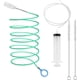 thumbnail image 1 of Kit 5 Pcs Cepillo Limpiador Tuberías Drenaje Quemacocos,Cepillo de Limpieza de Desagües de Coche de 5 M con Manguera,Jeringa,2 cepillos de limpieza de 1 M,Ideal Limpieza Profunda para Desagües, 1 of 7