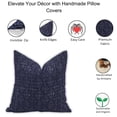 thumbnail image 4 of Fabdivine Block Print Throw Pillow Cover, 22x22 Inch Off White Linen Handmade Cushion Cover, Floral Print Boho Design Purple Pillow Cover for Sofa and Couch, 4 of 5