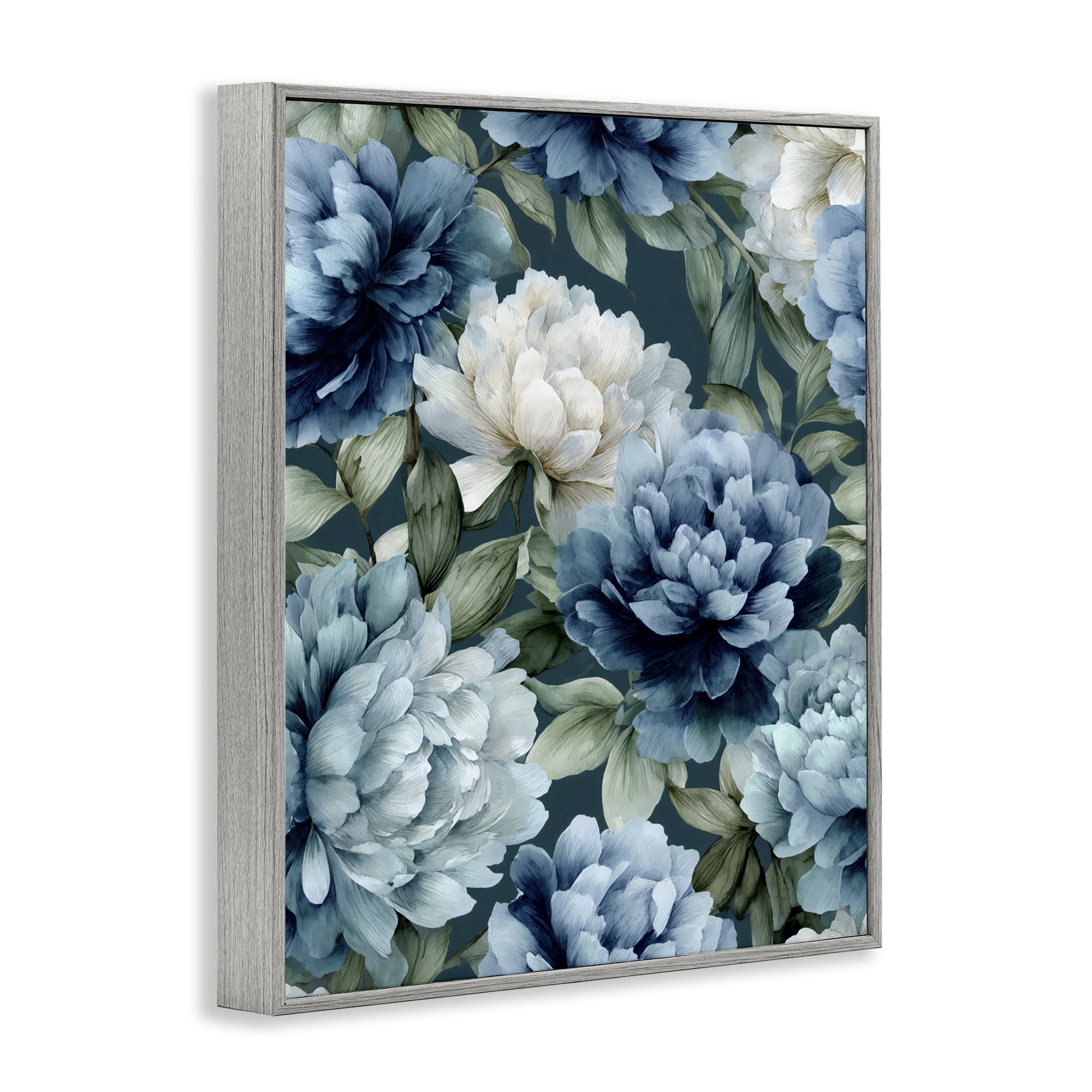 Stupell Industries Blooms On The Vine Gray Framed Giclee Art, design by Franklyn Gregory