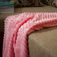 thumbnail image 2 of Ntbay Flannel Fuzzy Soft Warm Cozy Toddler Blanket, Fluffy Warm and Lightweight Reversible Stripes Design Toddler Plush Blanket for Stroller, Crib, Travel, 30" x 40", Pink, 2 of 6