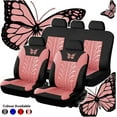 thumbnail image 2 of 9pcs Car Seat Cover Set Butterfly-Pattern Universal Car Seat Cover Full Set Auto Seat Cover Car Styling Interior Accessories(Red 9pcs), 2 of 8