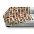thumbnail image 3 of Tiki Bar Soft Flannel Fleece Throw Blanket, Sixties Retro Inspired Hawaiian Party Happy Tiki Pattern Colorful, Cozy Plush for Indoor and Outdoor Use, 70" x 90", Multicolor, by Ambesonne, 3 of 6