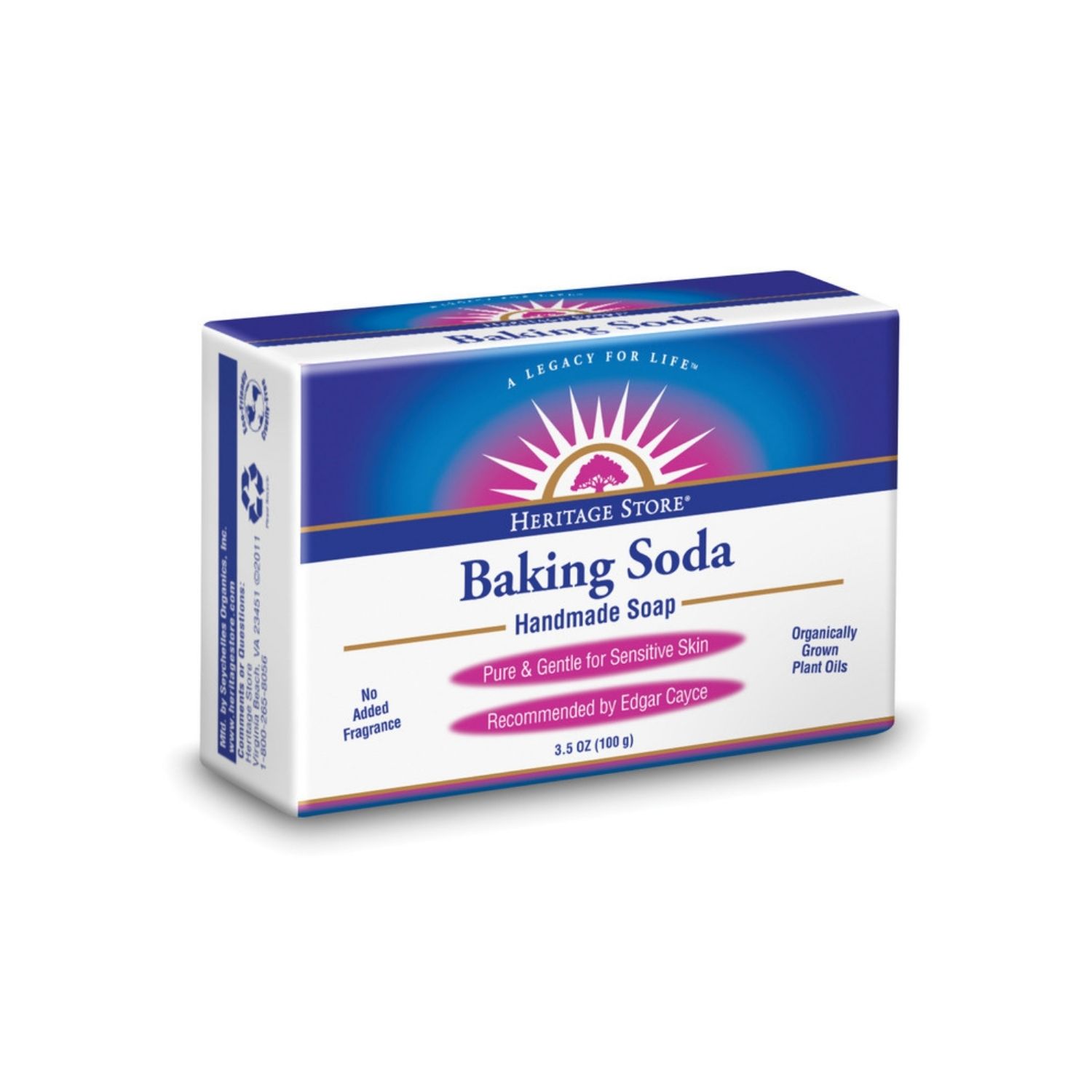 HERITAGE STORE Baking Soda Soap, Bar, Unscented (Carton) 3.5oz