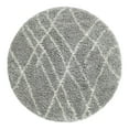 thumbnail image 4 of Unique Loom Soft Touch Shag Collection Area Rug - Dora (4' 1" Round Cloud Gray/Ivory), 4 of 7