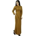 thumbnail image 5 of Bimba Women's Mandarin Collar Plain Jilbab Dress With Pockets Full Sleeve Maxi, 5 of 7