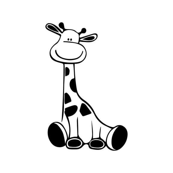 Vinyl Wall Art Decal - Cute Giraffe - 20" x 13" - Trendy Inspirational Cute Animal Design Sticker For Children Bedroom Home Baby Nursery Daycare Kids Room Decor