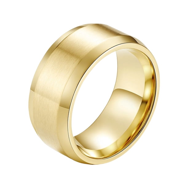 Minnieouse Anillo de superficie mate a la moda para hombre, anillos de decoración, joyería de pareja, regalo portátil para boda, compromiso, fiesta de Ropa, zapatos y accesorios Miscelánea Oro Minnieouse AP014927-01