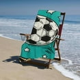 thumbnail image 4 of PHYHOO Blue Soccer Beach Towels for Adults Kids Microfiber Sand Free Microfiber Beach Towel Oversized Quick Dry Absorbent for Pool Swimming Bathroom 30x60in, 4 of 8