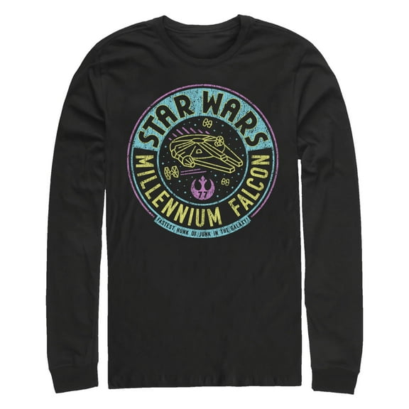 Men's Star Wars: A New Hope Millennium Falcon Distressed Badge Long Sleeve Shirt