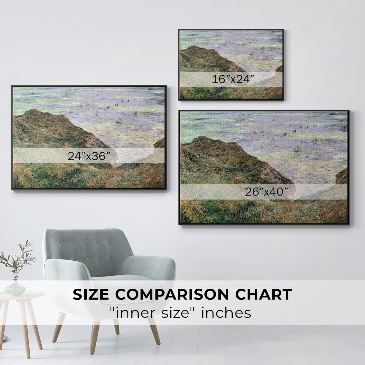 Vintage Landscape-CLI By Wexford Home Framed in Black Wood Gallery Wrapped Canvas 25 in. x 37 in.