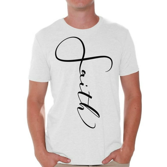 Awkward Styles Faith Black T Shirt for Men Christian Mens Shirts Christian Clothes for Men Following Jesus T-Shirt Black Tshirt for Men Christian Gifts Faith Shirts Faith Clothing Collection for Men