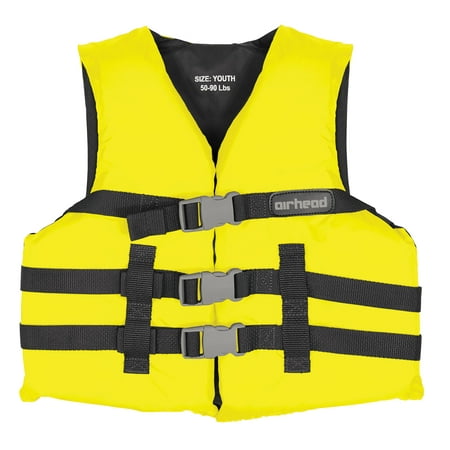 Airhead Nylon Youth Personal Flotation Device Open Side Yellow